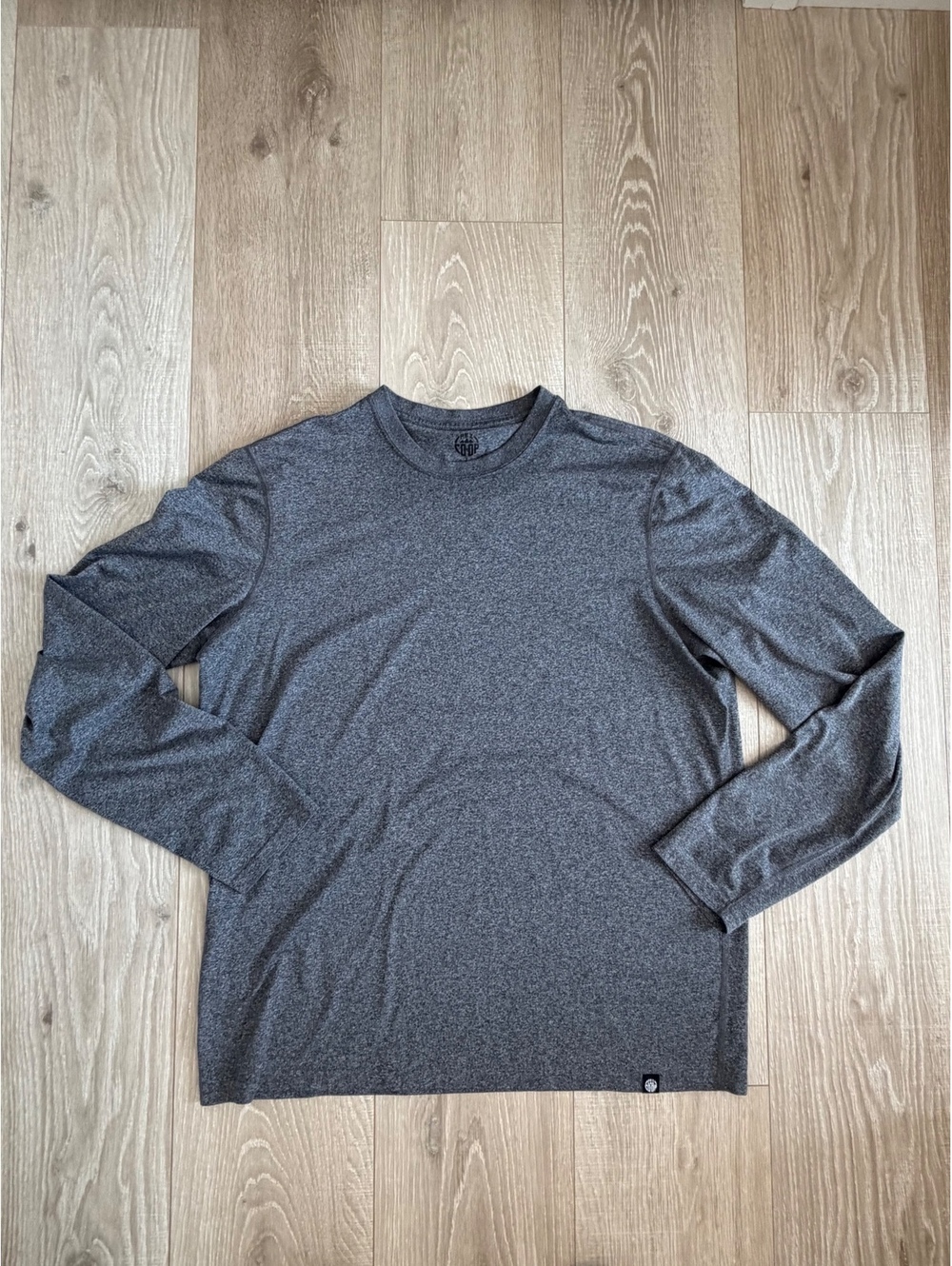 Gray long sleeve performance shirt